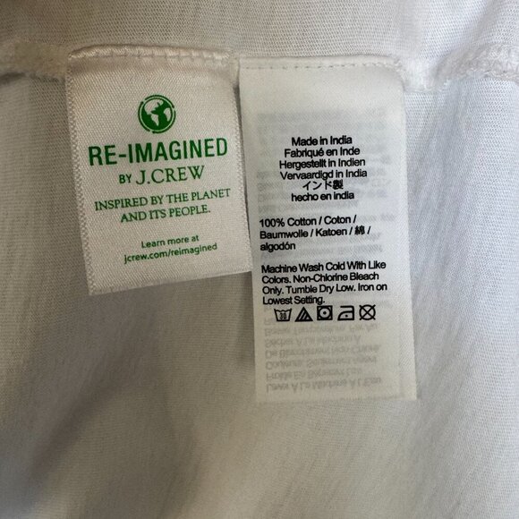 J. Crew Broken in Jersey White Eyelet Embroidered Puff Sleeve T Shirt Size Large - Picture 12 of 17